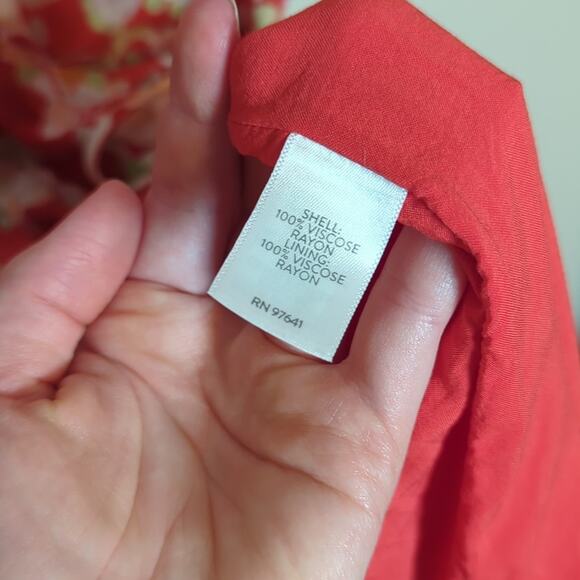 J. Jill Red Floral Flutter Sleeve Wrap Dress - Picture 8 of 10